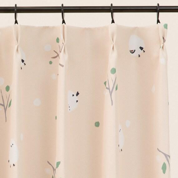 ニトリ、4枚セットカーテン、シマエナガ柄、アジャスター部分画像