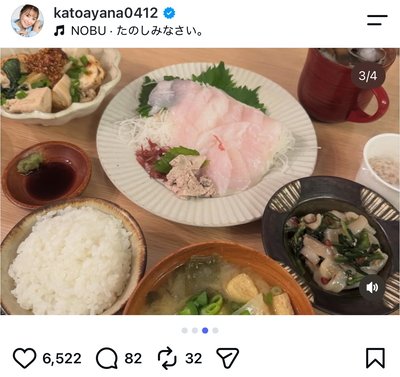 加藤綾菜のInstagram投稿