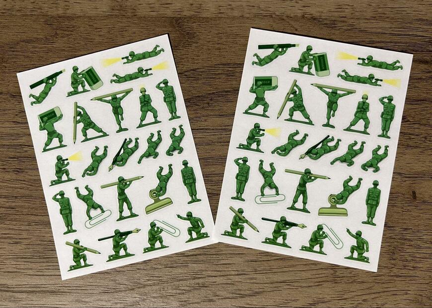 セリア、フィルムダイカットシール トイソルジャー柄 46片商品画像