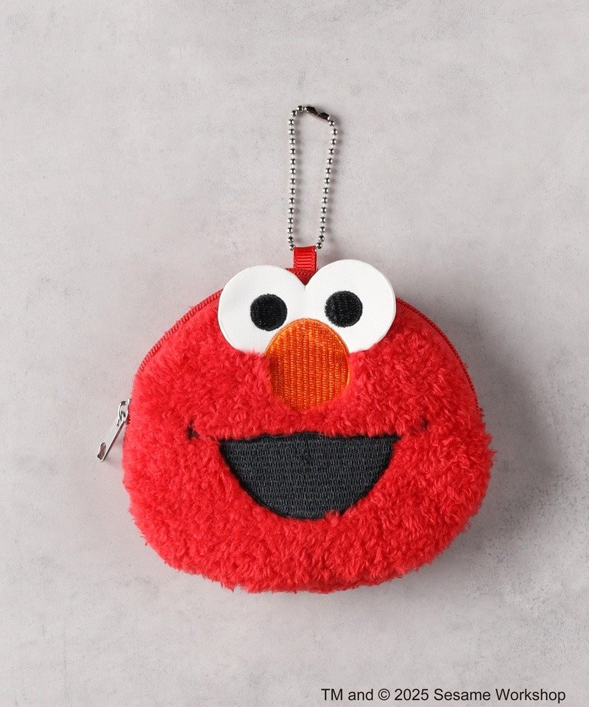 ライトオン公式　「SESAME STREET」フェイス丸型ポーチ（レッド）