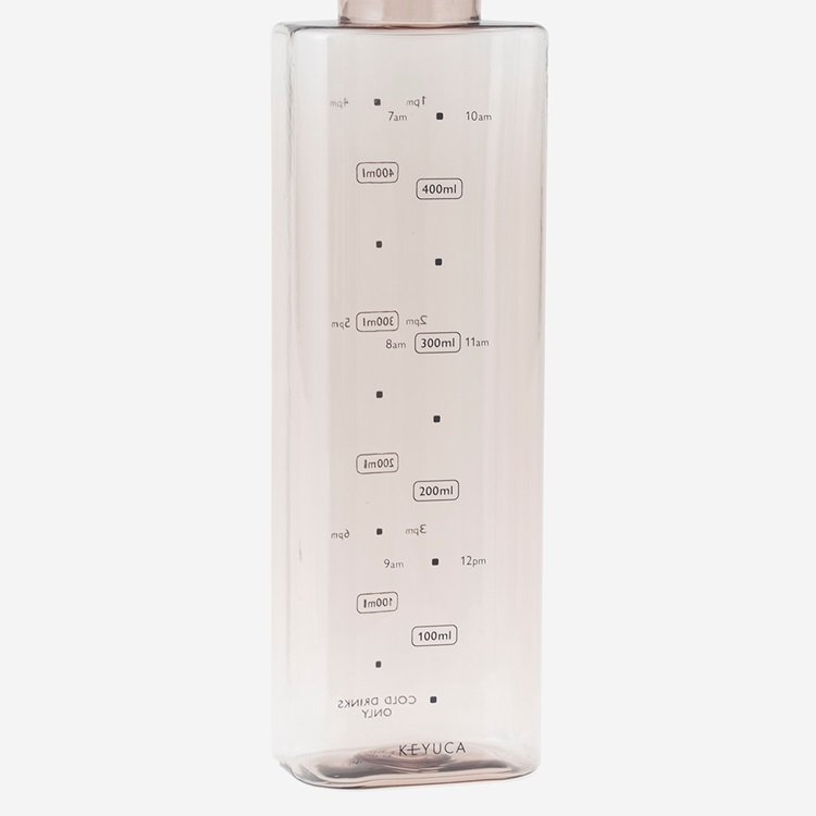 出所：ケユカ公式　タイムマーカー付き Luart四角いウォーターボトル 480ml
