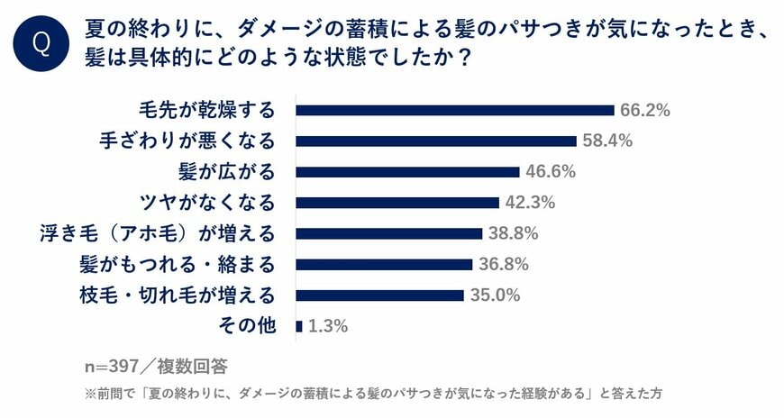 出所：パナソニック株式会社　「夏の髪ダメージ」に関する調査結果（2023年8月29日）