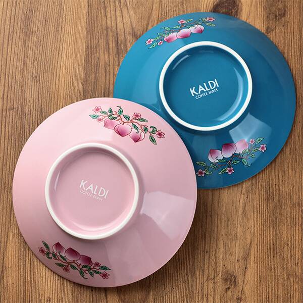 カルディ「桃と唐子のレトロ皿セット」