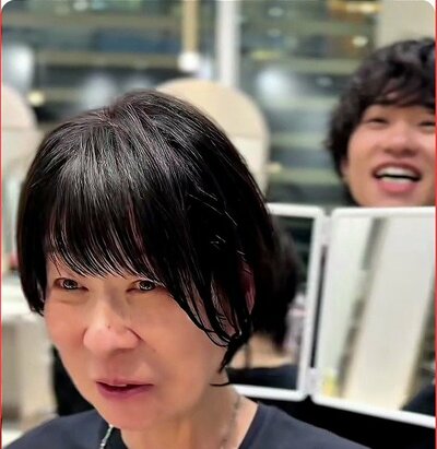 お任せで仕上がった、アフターのショートボブ
