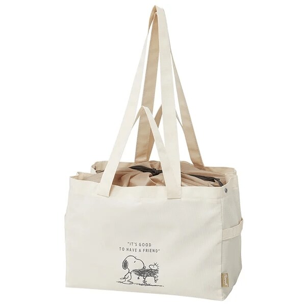 スケーター サイドベルト付き保冷バッグ スヌーピー 買い物バッグ バッジ