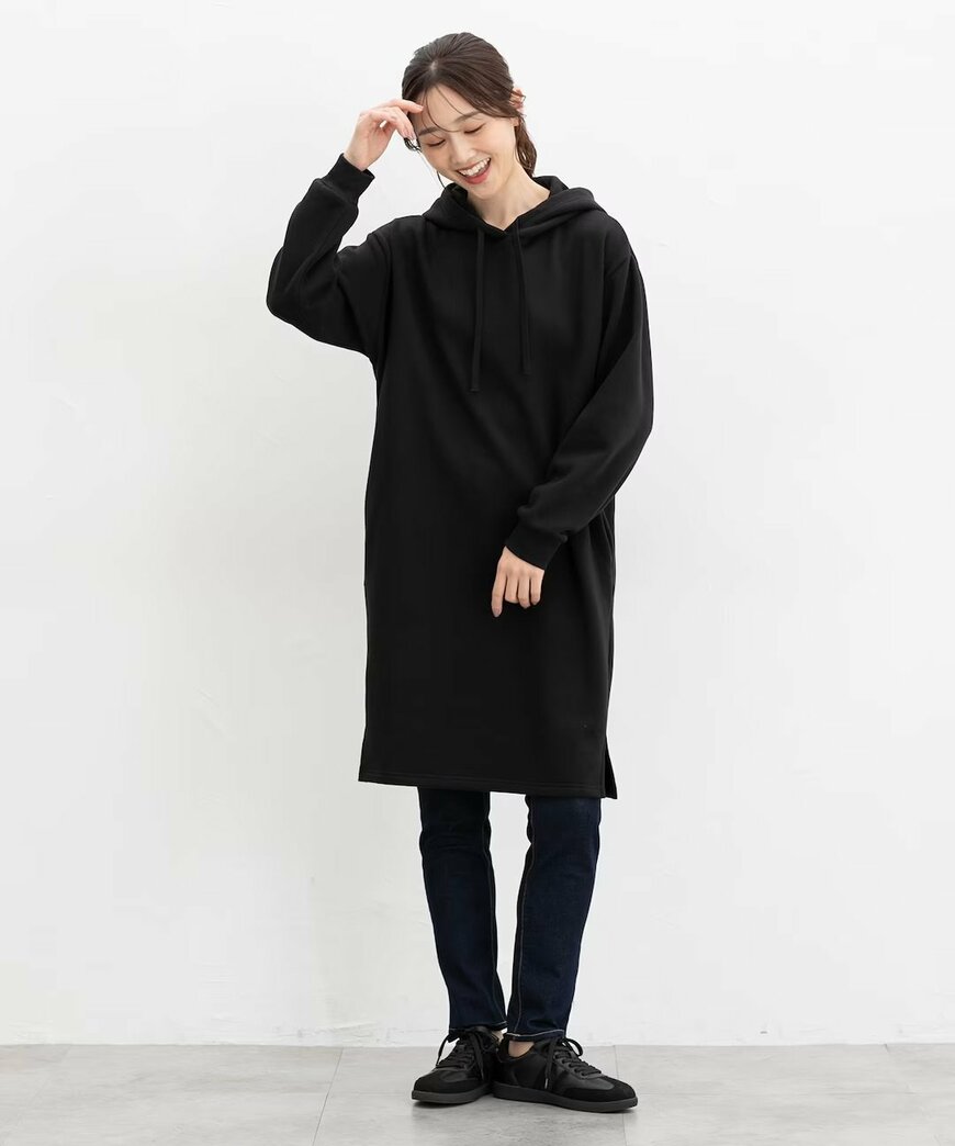 ハニーズ公式販売　あったかパーカーワンピ画像