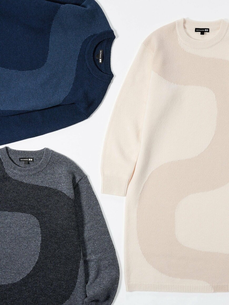 ユニクロ　ラムクルーネックワンピース