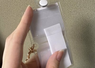 ダイソー、アルバムキーホルダー（くま）筆者撮影写真