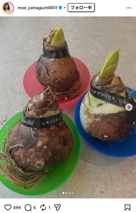 出所：山口もえのInstagram（＠moe_yamaguchi0611）　参照日：2026年1月30日