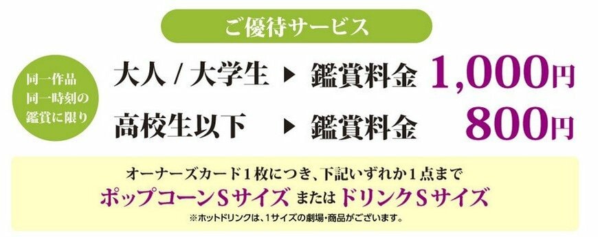 出所：イオンシネマ「オーナーズカードご優待特典改定に関するご案内」