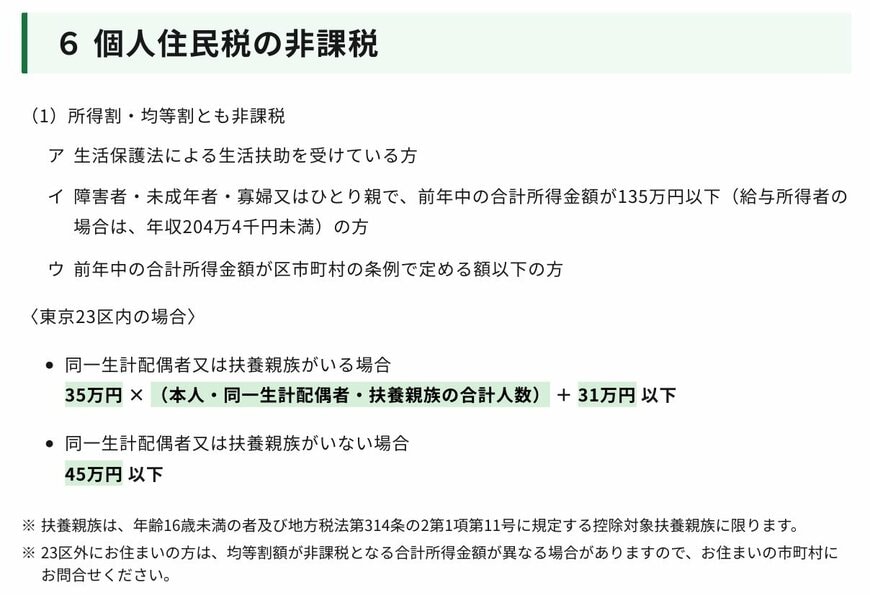 出所：東京都主税局「個人住民税｜暮らしと税金」