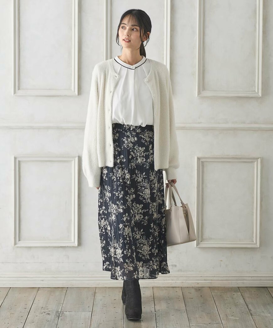 あったか裏地配色ブラウス