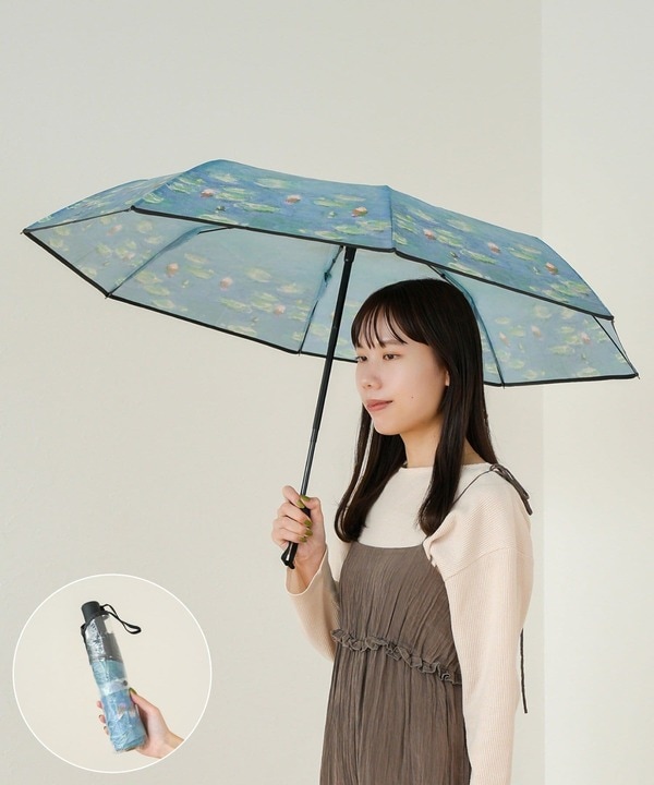 持ち歩きやすい「名画プリントビニール折傘」（1320円）