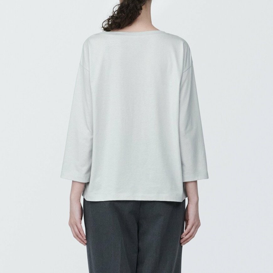 出所：無印良品公式　婦人　天竺編みボートネック七分袖Ｔシャツ
