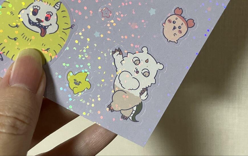 セリア、ちいかわ キラキラシール3撮影画像