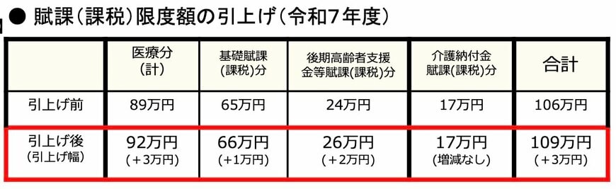 2025年度:賦課限度額の引上げについて