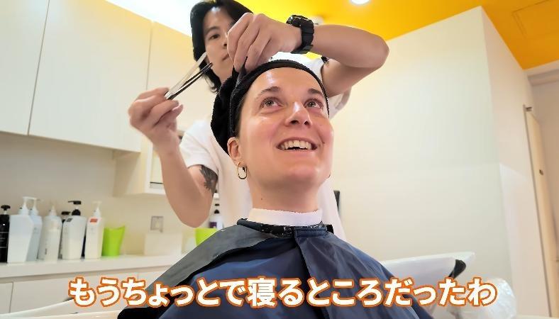 シャンプーのあとは「もうちょっとで寝るところだったわ」