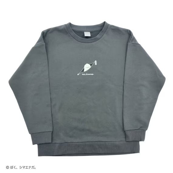 ジップからシマエナガがひょこっと顔を出しているようなユニークなプリントがされています