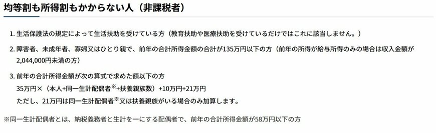 住民税（市県民税）が課税されない所得額はいくらですか？