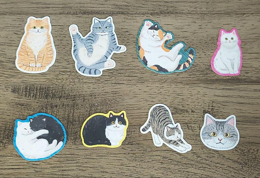 セリア、上質フレークシール 大きな猫の画像