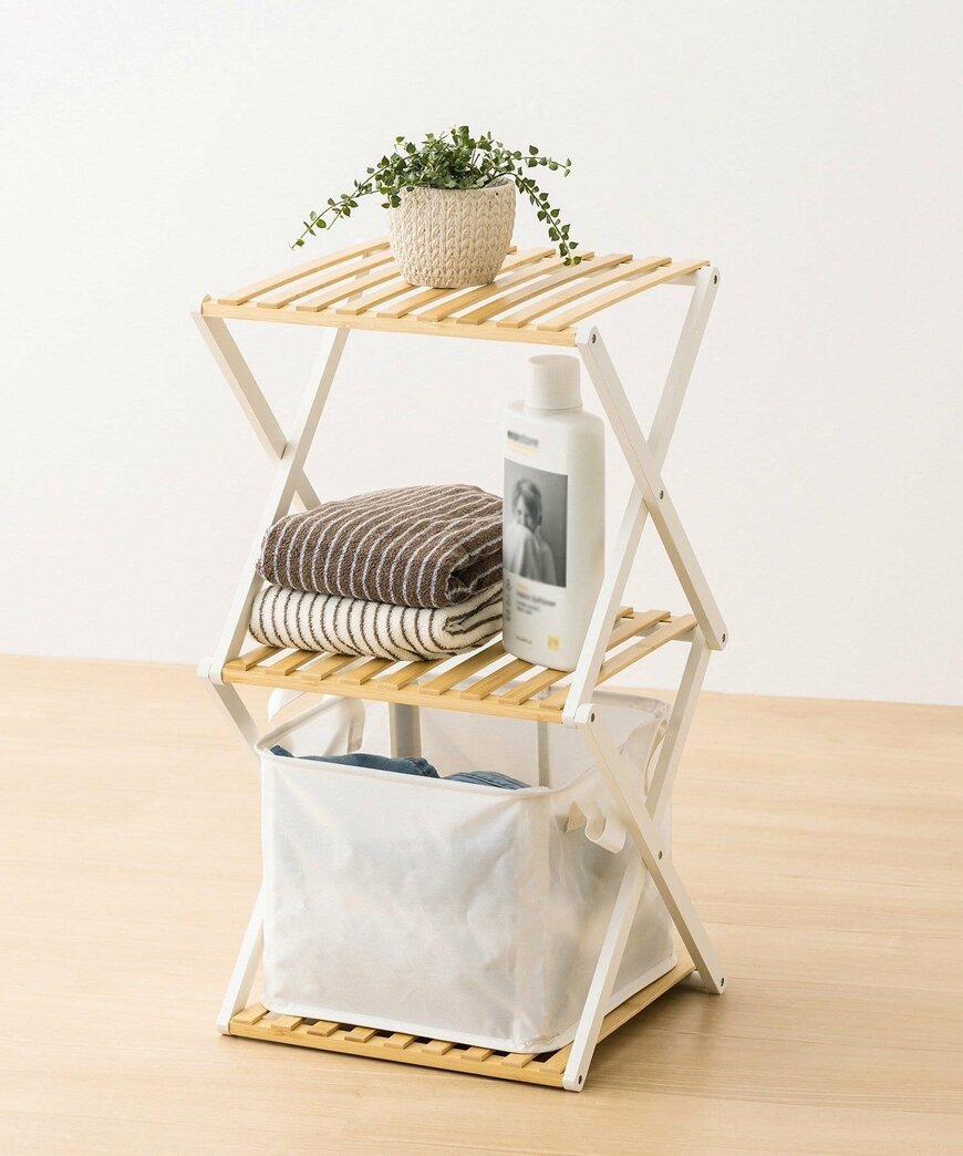 3COINS公式　折りたたみ式3段ラック