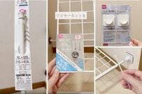 【100均DIY】ダイソーの突っ張り棒やワイヤーネットで洗面所に収納力抜群の〈棚〉を作る！「うわ～！！すごい！！」と話題