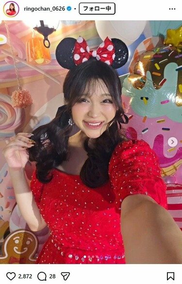 激やせ話題のりんごちゃん 別人級！赤ドレス姿に「また痩せた