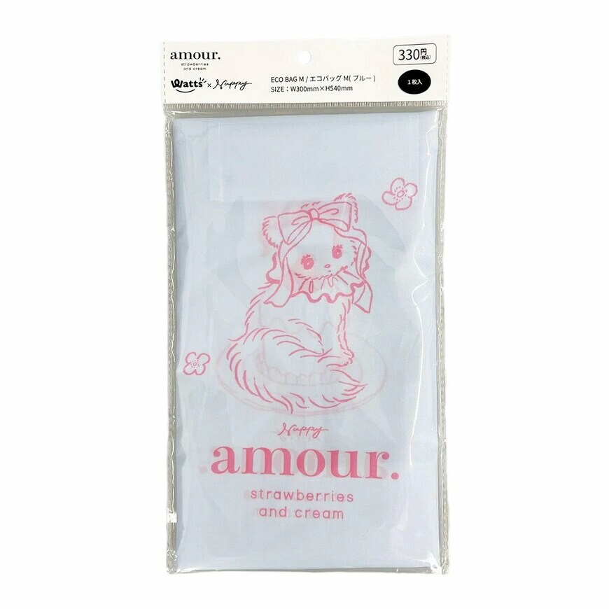 出所：ワッツ公式　NAPPYコラボ amour エコバックM ブルー　