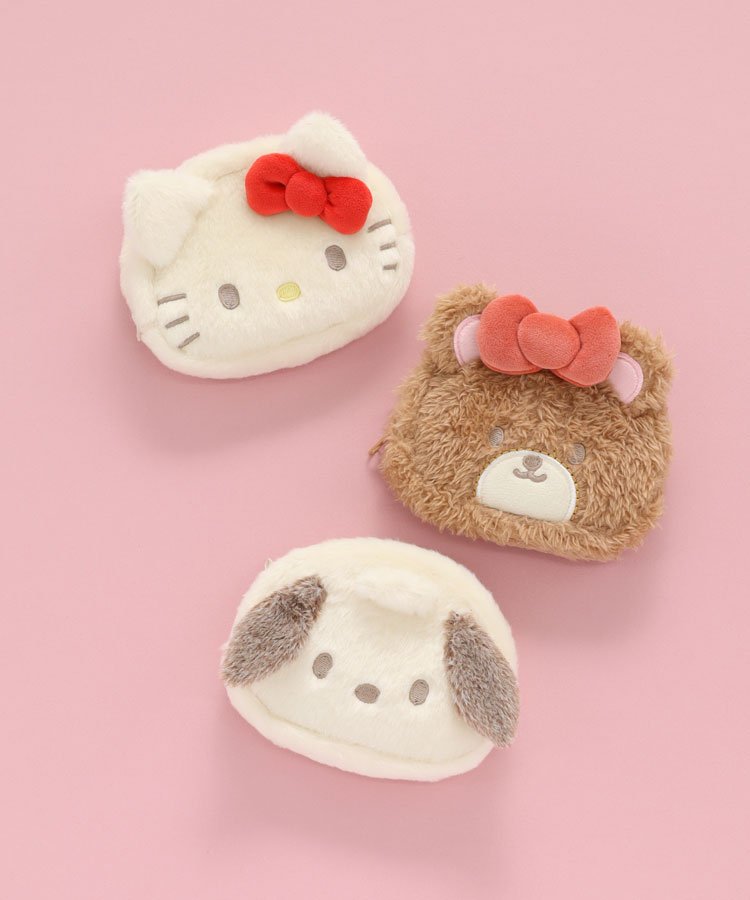 出所：ブルーブルーエ公式　サンリオキャラクターズフェイスポーチ（ハローキティ・ポチャッコ・タイニーチャム）