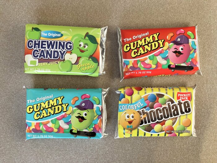 セリアの「アメリカンキャンディ ミニ4P」