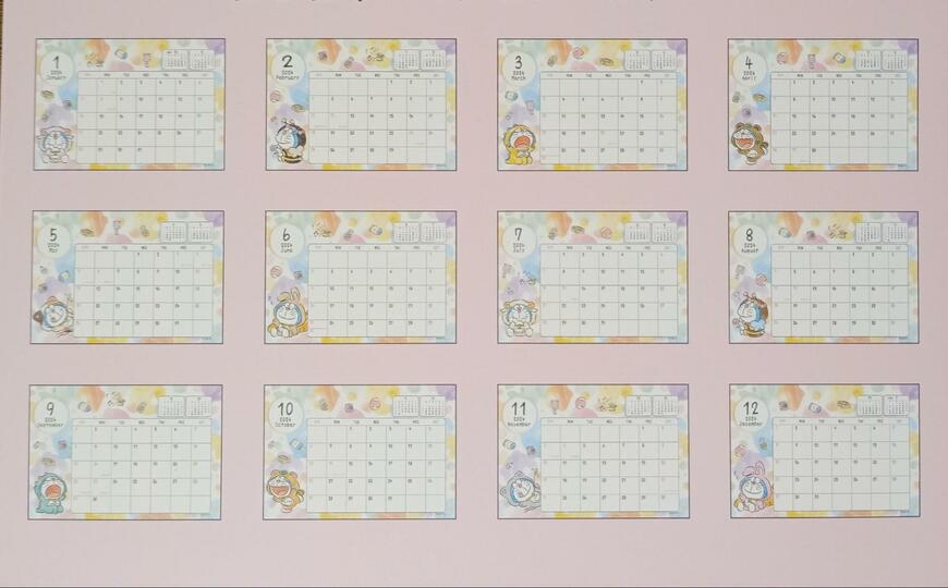 出所：筆者撮影（ダイソー、卓上カレンダー（I'm Doraemon））