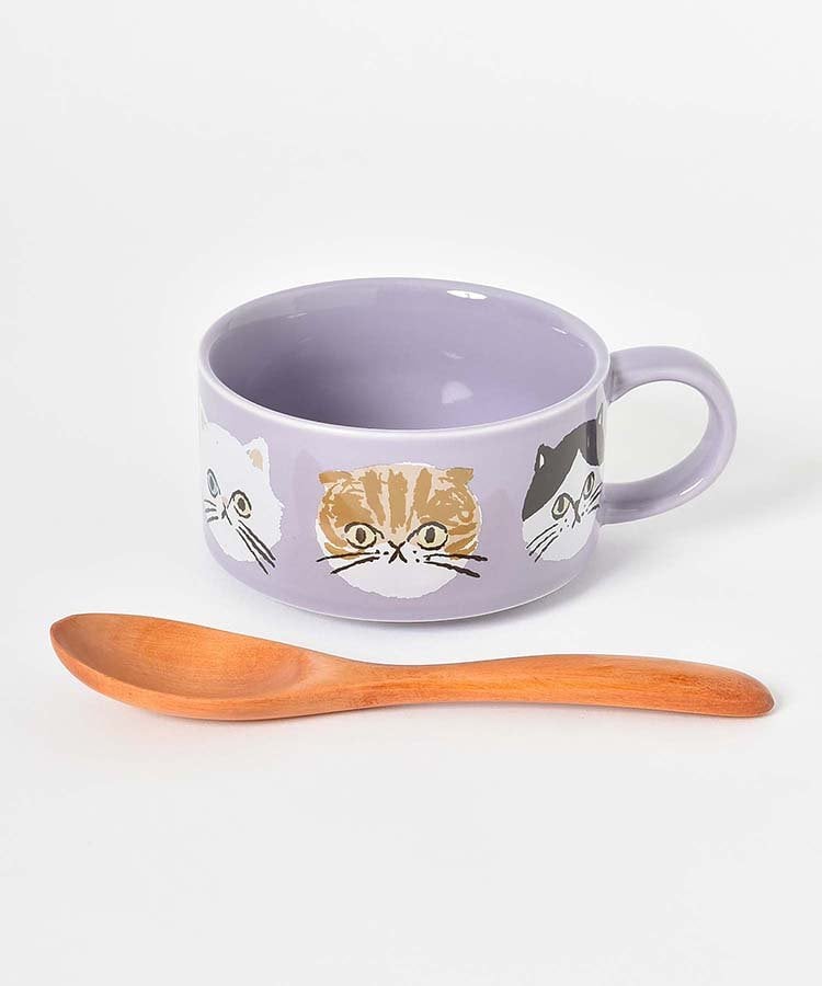 出所：Bleu Bleuet（ブルーブルーエ）公式サイト　アイラブキャットスプーン付きスープマグ