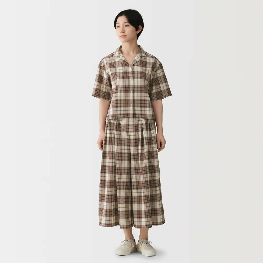 出所：無印良品ネットストア　婦人　マドラスチェック　スカートパンツ