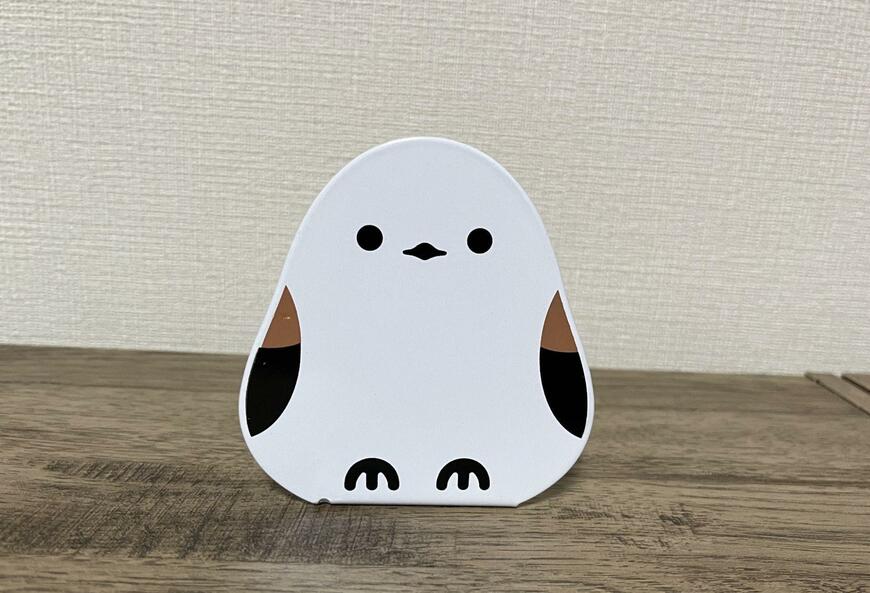 セリア、雪の妖精 スチールブックスタンド、正面向きデザイン、筆者撮影の商品画像