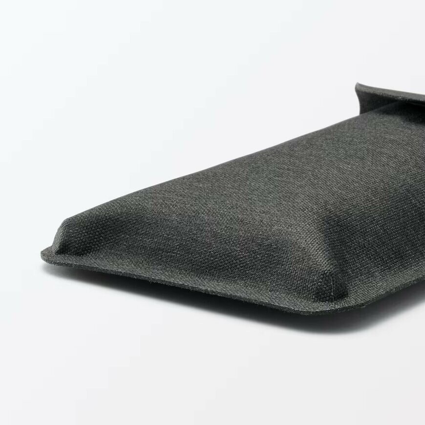 無印良品公式 出所:無印良品公式 耐水生地を使った コットンウェルダー ミニサコッシュ/ダークグレーの画像