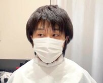 【激的イメチェン】芸能人風のヘアスタイルを希望するマスクの男性が髪をバッサリとカット！驚きのビフォーアフターに視線集中