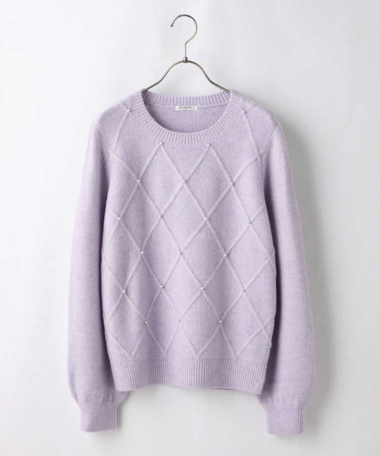 出所：ハニーズ公式通販　パール付ニット