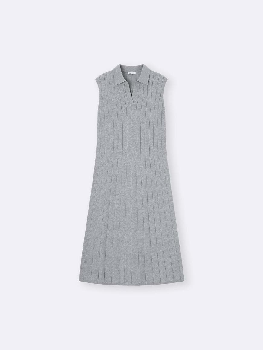 出所：GU公式 スキッパーポロワンピース(ノースリーブ)Z+E