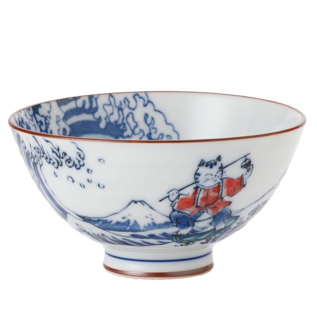 ニトリネット【デコホーム商品】飯椀(波乗り 唐子猫 中 cDI23)の画像