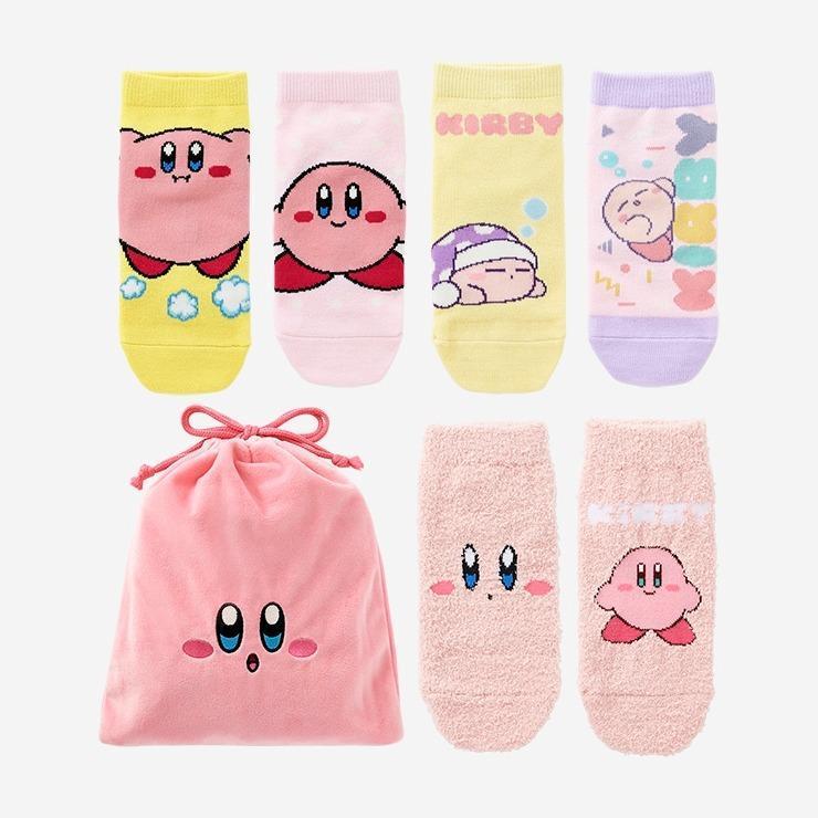 出所：しまむら公式オンラインストア キッズ 6足組ソックス（19~24cm・星のカービィ）【2024福袋】