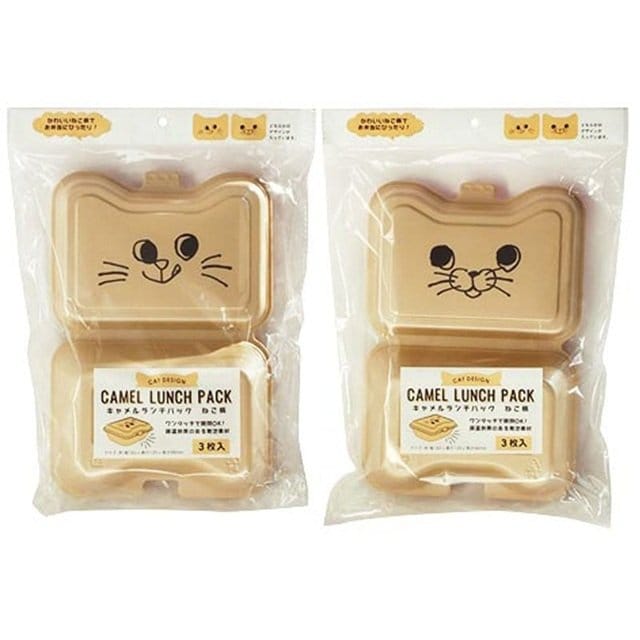 キャンドゥ公式 キャメルランチパック ねこ柄 3枚