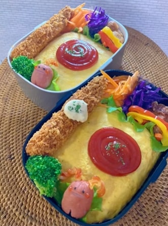 オムライス弁当をよく見ると…ソーセージで作る”ソーセー人”弁当が話題「可愛すぎる」「凄すぎ」と反響続々