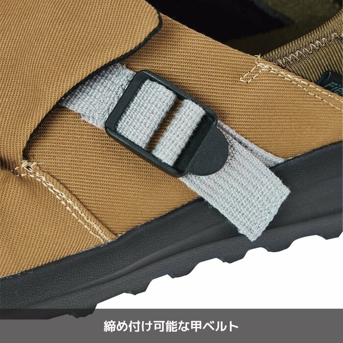 甲のベルトによって締め付けを調整できます