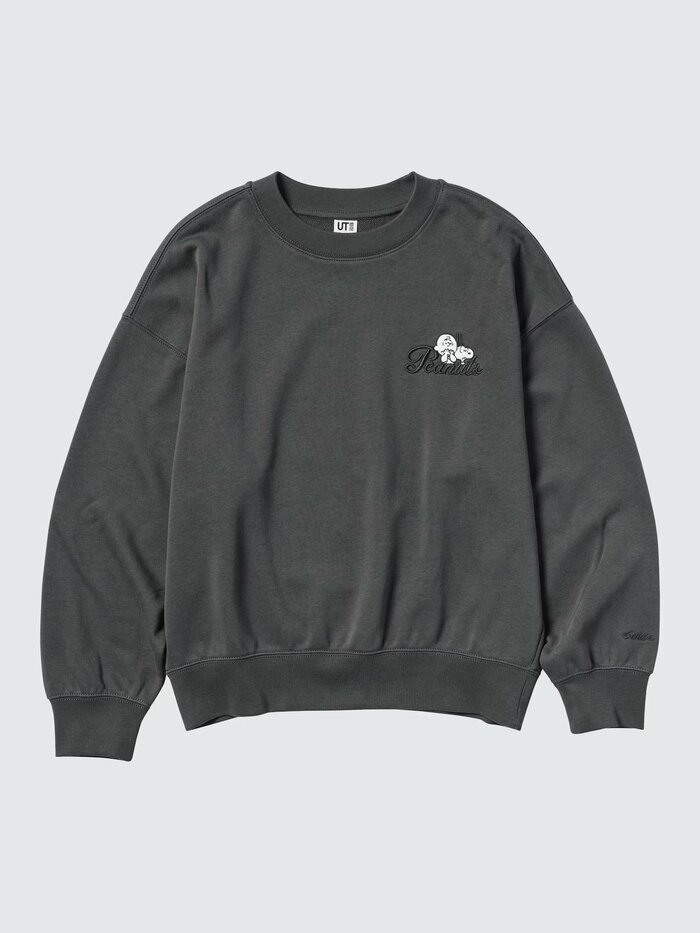 スヌーピーとチャーリーブラウンが仲良く驚いているデザインのスウェット