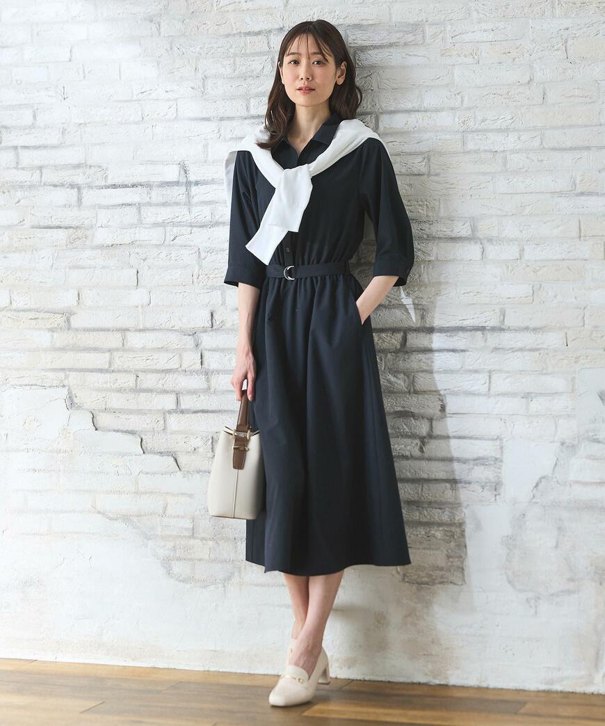 ハニーズ公式オンラインストア 6分袖シャツワンピース画像