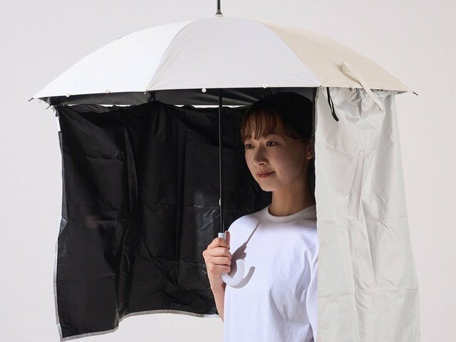 【3COINS】絶対に日焼けをしたくない方向け！傘につけられる「傘用カーテン」を発売。価格は1100円（税込）
