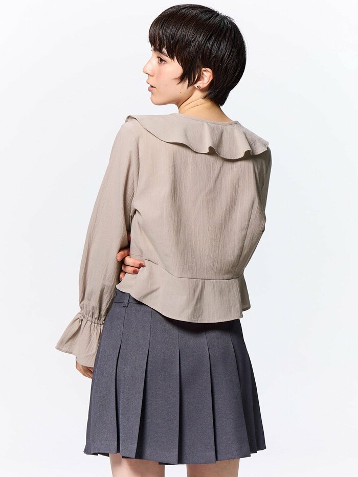 GU公式 ラッフルボレロブラウス
