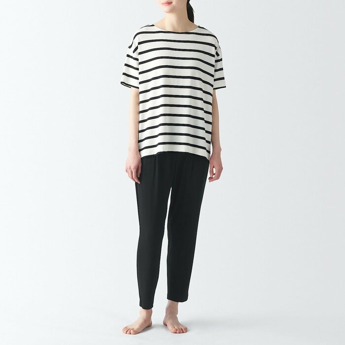 無印良品公式 婦人 なめらか天竺 接触冷感 半袖ルームウエアセット