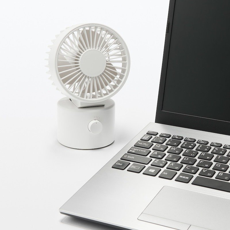 出所：無印良品公式　首振り機能付き　コードレスデスクファン