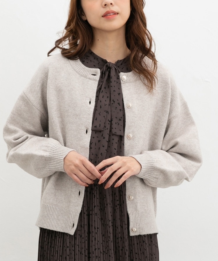 出所：ハニーズ公式　ラメクルーカーディガン